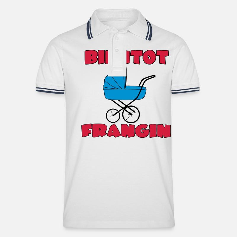 BALD BRÜDER - Männer Tipped Poloshirt - Weiß/Navy