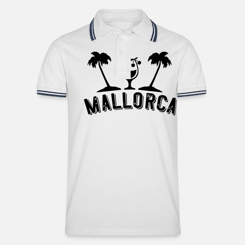 mallorca - Männer Tipped Poloshirt - Weiß/Navy