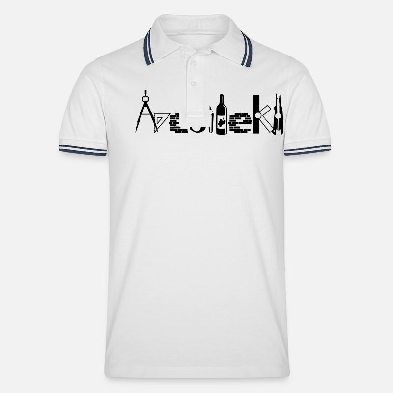 Architekt - Männer Tipped Poloshirt - Weiß/Navy