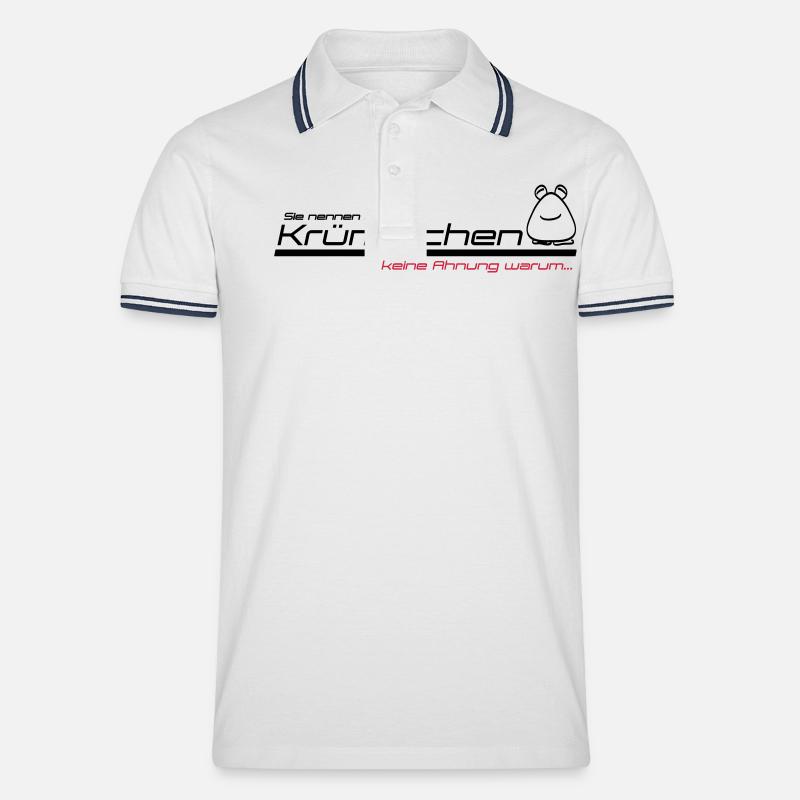 krümelchen - Männer Tipped Poloshirt - Weiß/Navy