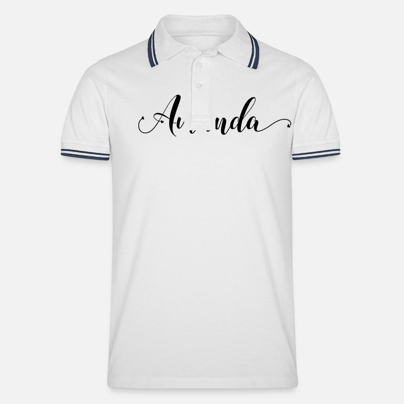 (amanda) - Männer Tipped Poloshirt - Weiß/Navy