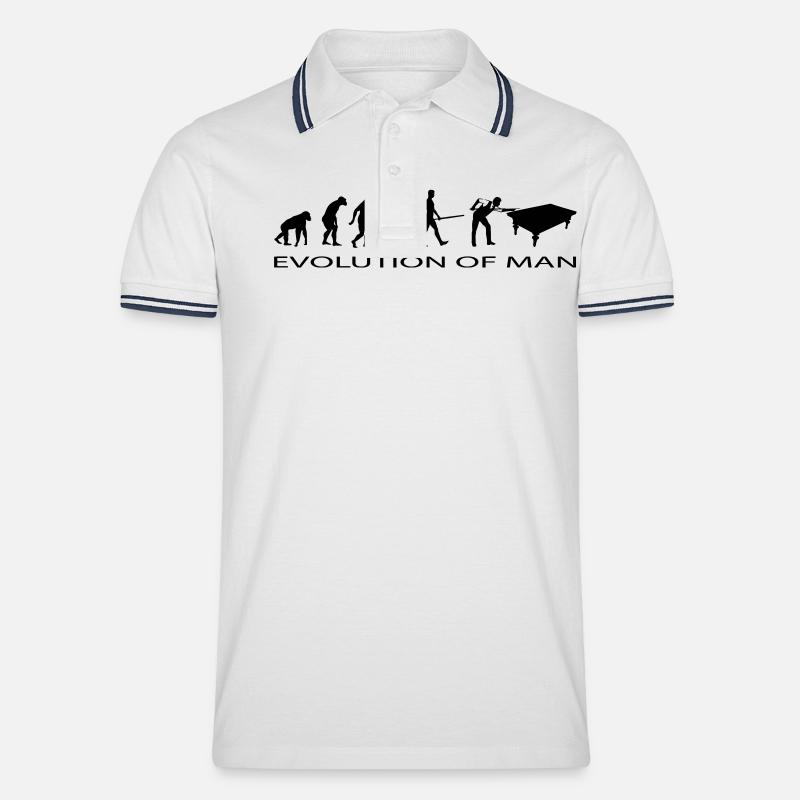 (snooker_final) - Männer Tipped Poloshirt - Weiß/Navy