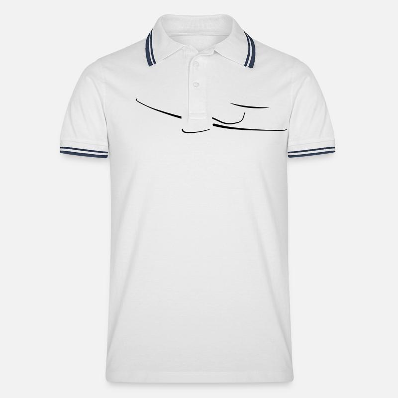 Glider - Männer Tipped Poloshirt - Weiß/Navy