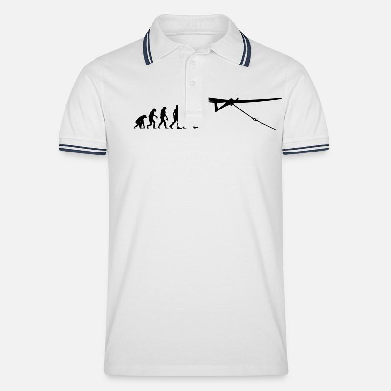 evolution gliding glider pilot - Men's Tipped Polo Shirt - white/navy