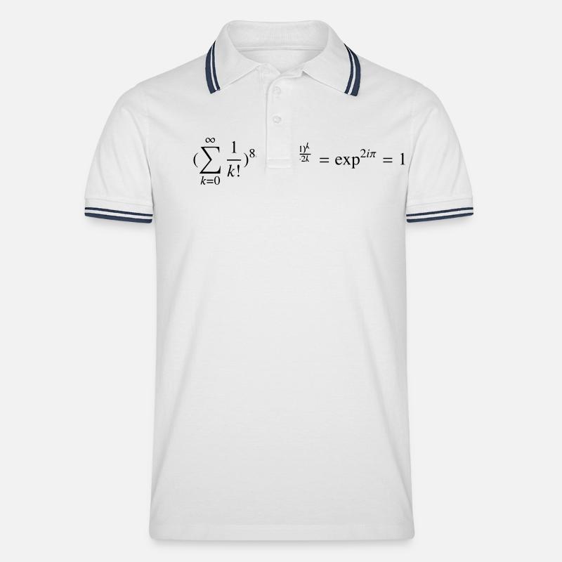 Keep it Simple - Männer Tipped Poloshirt - Weiß/Navy