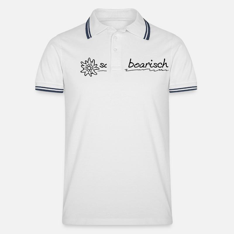 so_is_boarisch - Männer Tipped Poloshirt - Weiß/Navy