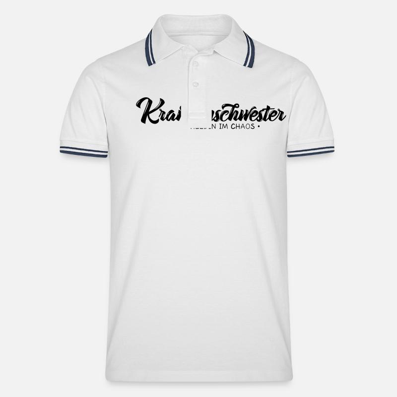 Krankenschwester - Männer Tipped Poloshirt - Weiß/Navy