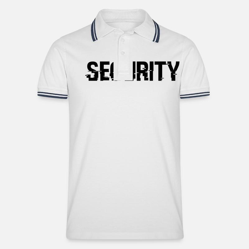 CYBER SECURITY - Männer Tipped Poloshirt - Weiß/Navy