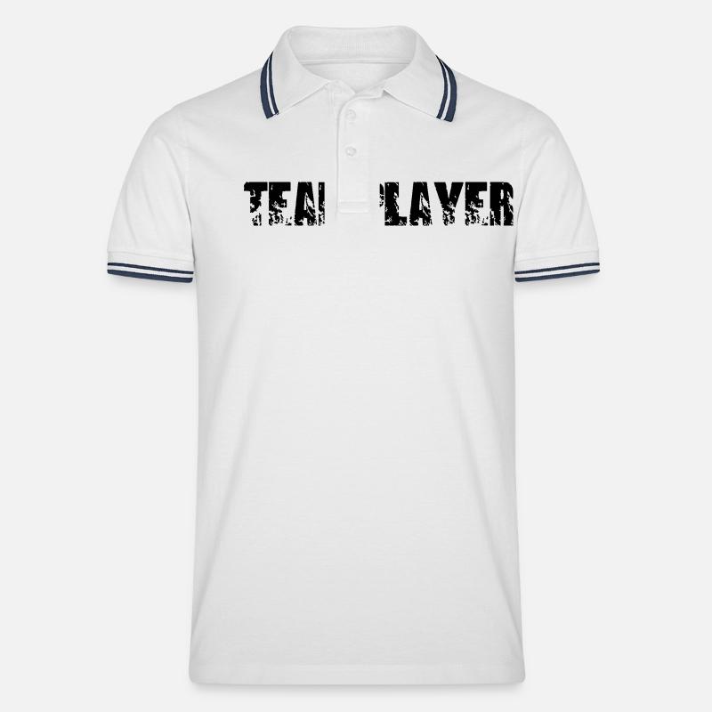 teamplayer - Männer Tipped Poloshirt - Weiß/Navy