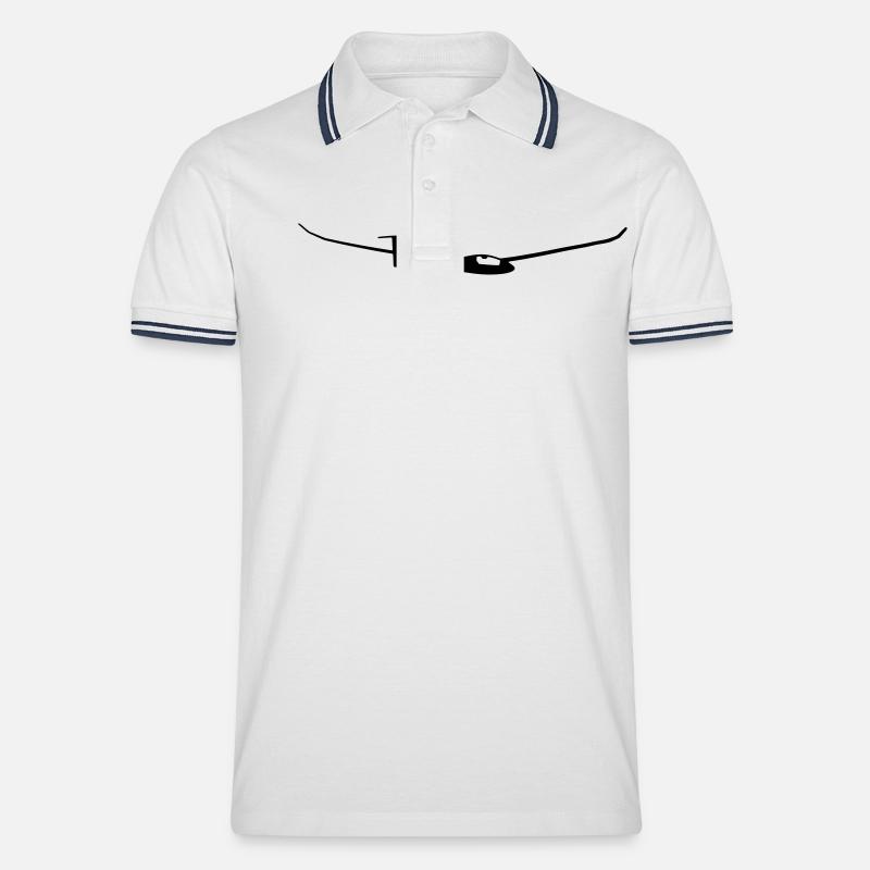 Segelflugzeug Discus - Männer Tipped Poloshirt - Weiß/Navy