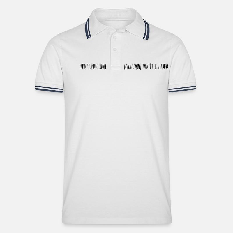 pointillé - Polo tipped Homme - blanc/marine