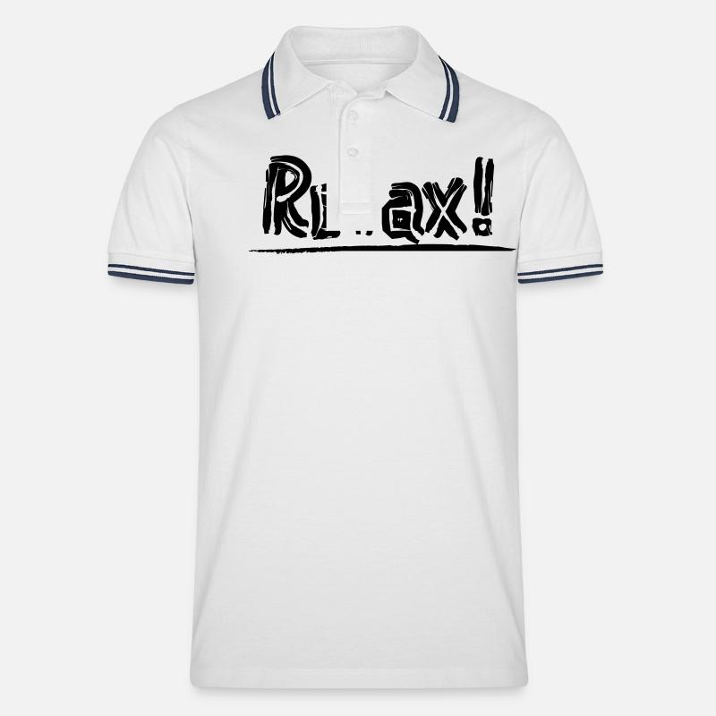 Relax! - Männer Tipped Poloshirt - Weiß/Navy