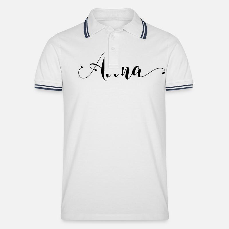 (alina) - Männer Tipped Poloshirt - Weiß/Navy
