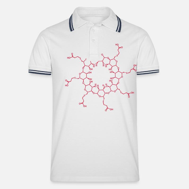 Sugammadex - Männer Tipped Poloshirt - Weiß/Navy