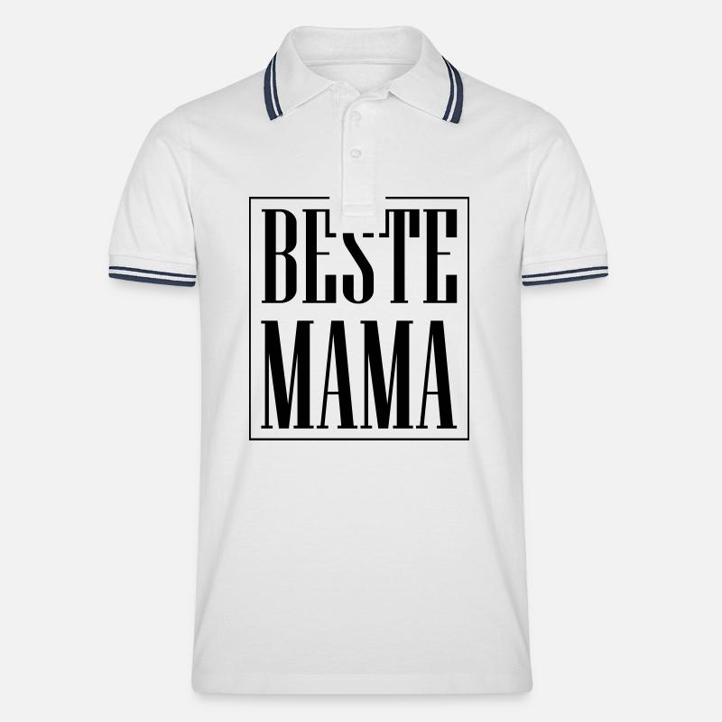 Beste Mama - Männer Tipped Poloshirt - Weiß/Navy
