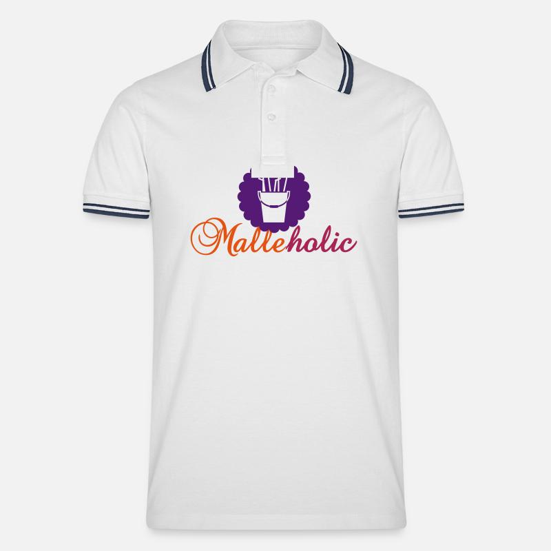 Sangria-Eimer / sangria bucket (1c) - Männer Tipped Poloshirt - Weiß/Navy