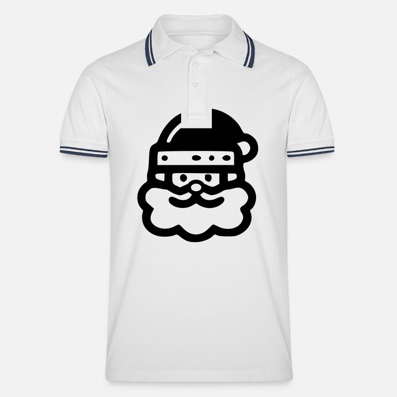 Weihnachtsmann Icon - Männer Tipped Poloshirt - Weiß/Navy