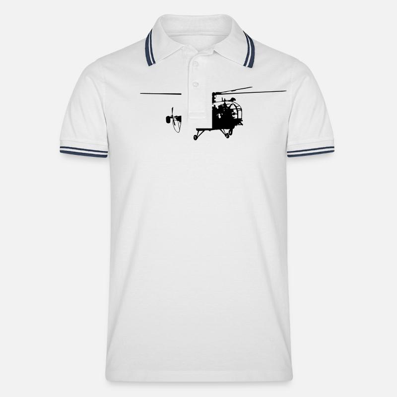 Helicopter - Männer Tipped Poloshirt - Weiß/Navy