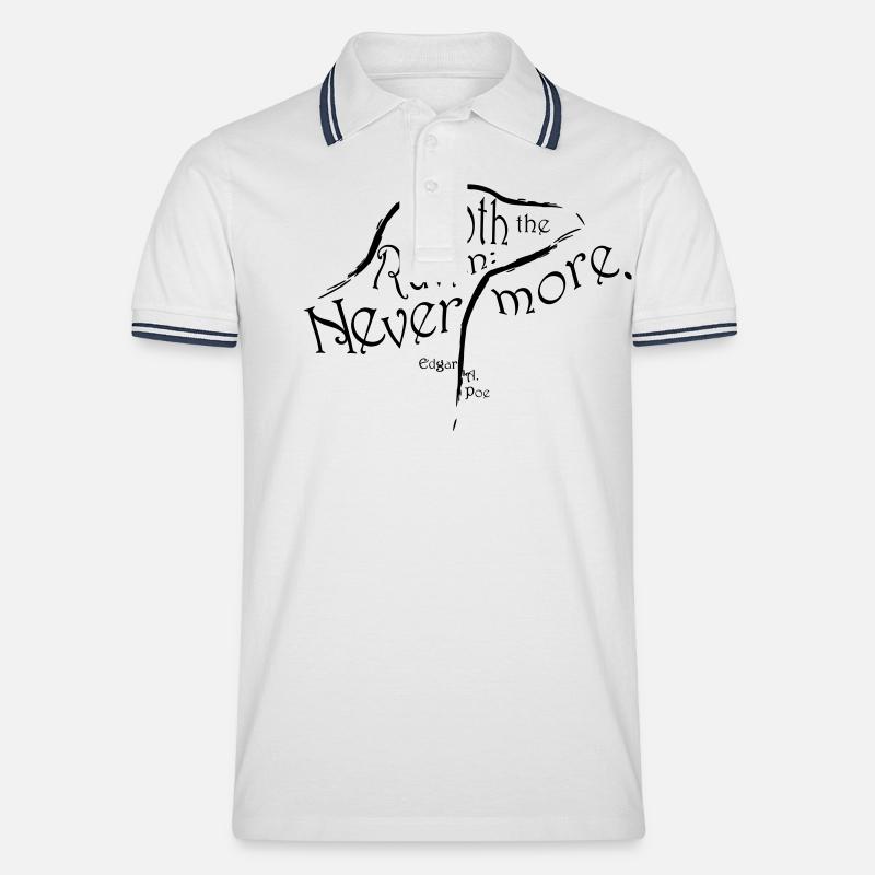 Quoth the Raven - Männer Tipped Poloshirt - Weiß/Navy
