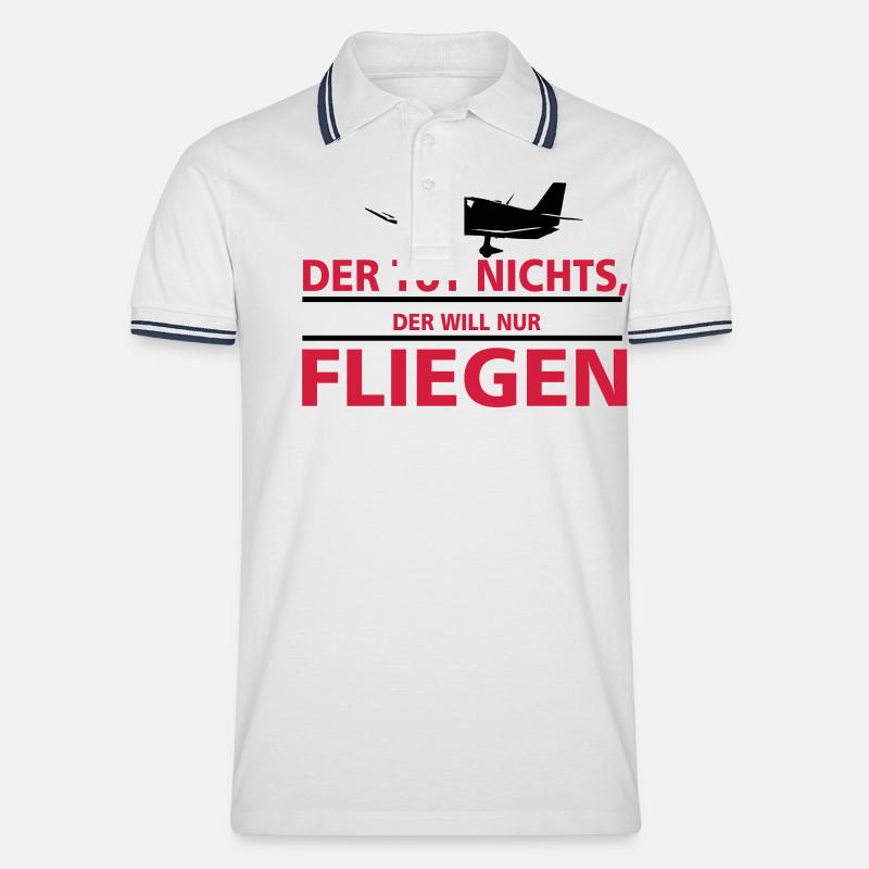 nurfliegen_robin - Männer Tipped Poloshirt - Weiß/Navy