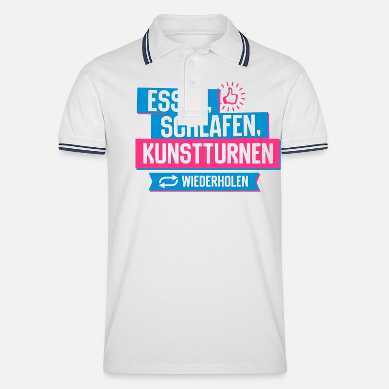 Hobby Kunstturnen - Männer Tipped Poloshirt - Weiß/Navy