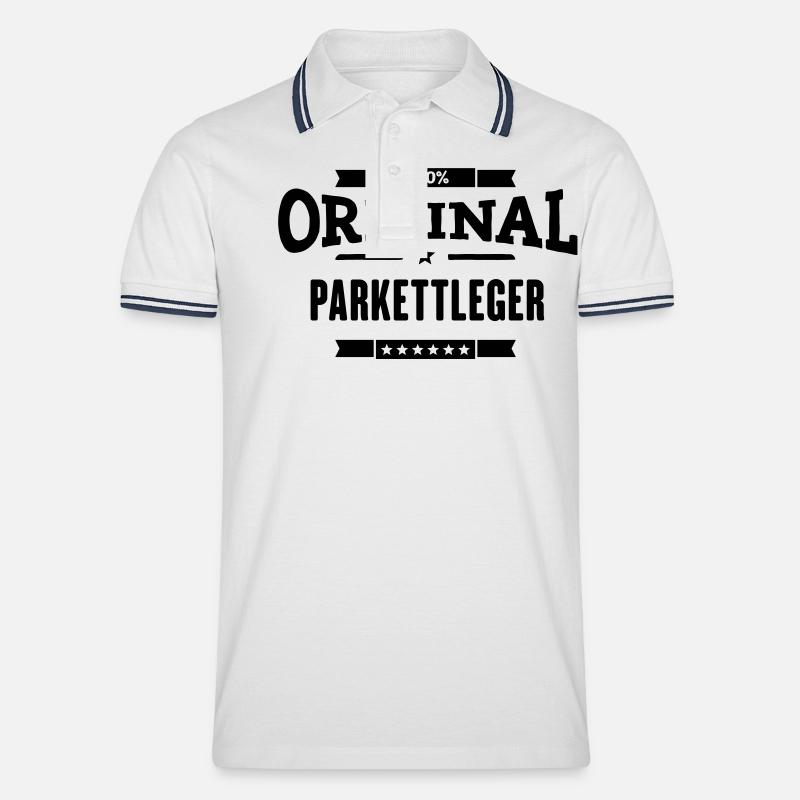 100% Parkettleger - Männer Tipped Poloshirt - Weiß/Navy