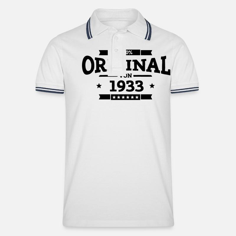 Original von 1933 - Männer Tipped Poloshirt - Weiß/Navy