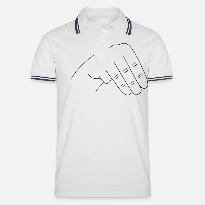 Handzeichen - Männer Tipped Poloshirt - Weiß/Navy