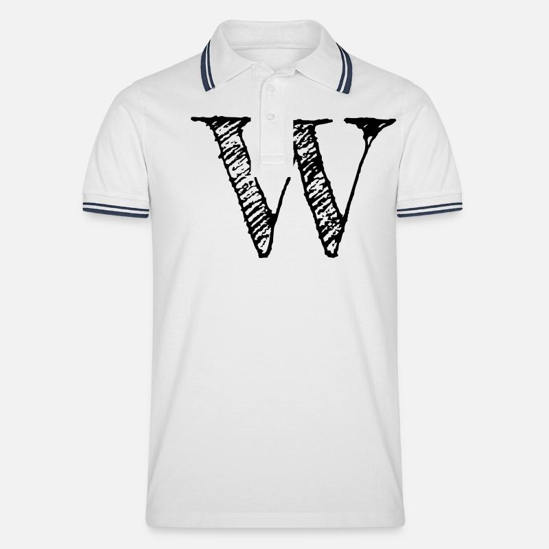 W - Männer Tipped Poloshirt - Weiß/Navy