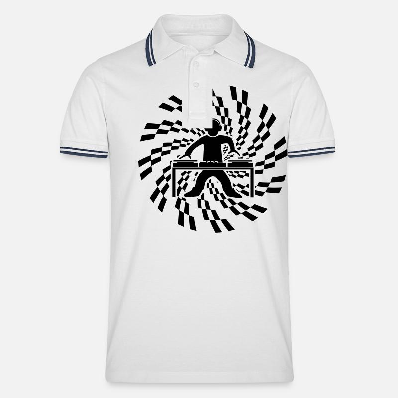 dj deejay 23 - Polo tipped Homme - blanc/marine