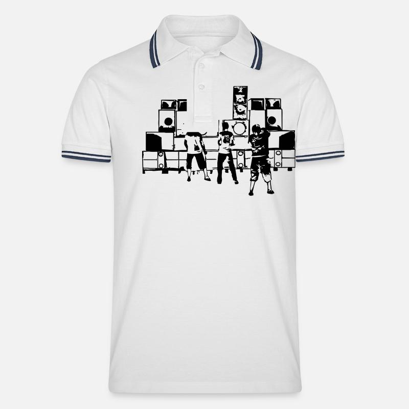 sonorisation - Polo tipped Homme - blanc/marine