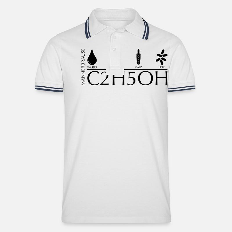 Männerbrause - Männer Tipped Poloshirt - Weiß/Navy