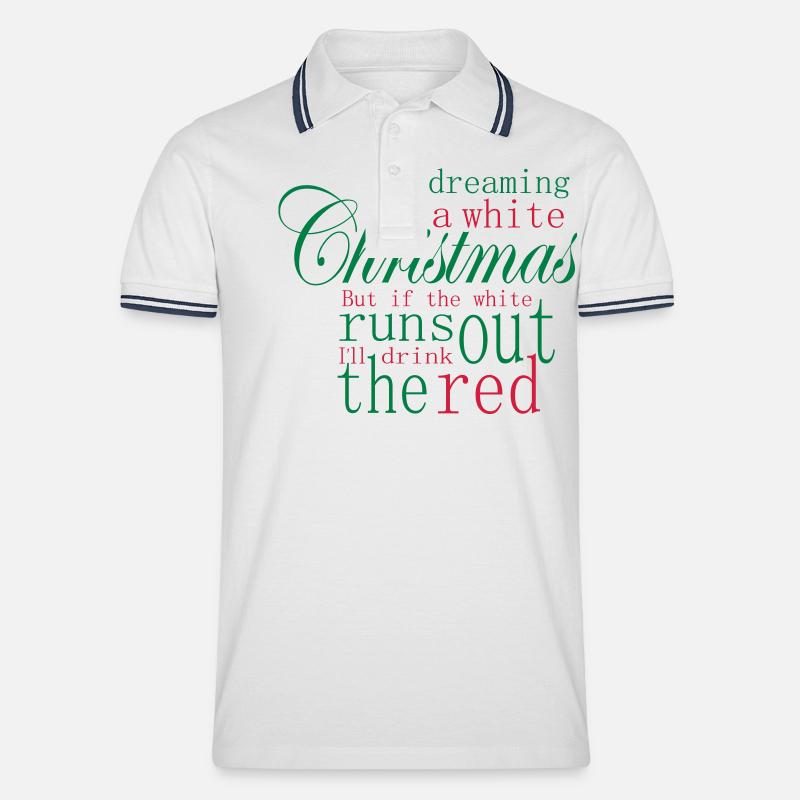 Weihnachten Slogan - Männer Tipped Poloshirt - Weiß/Navy