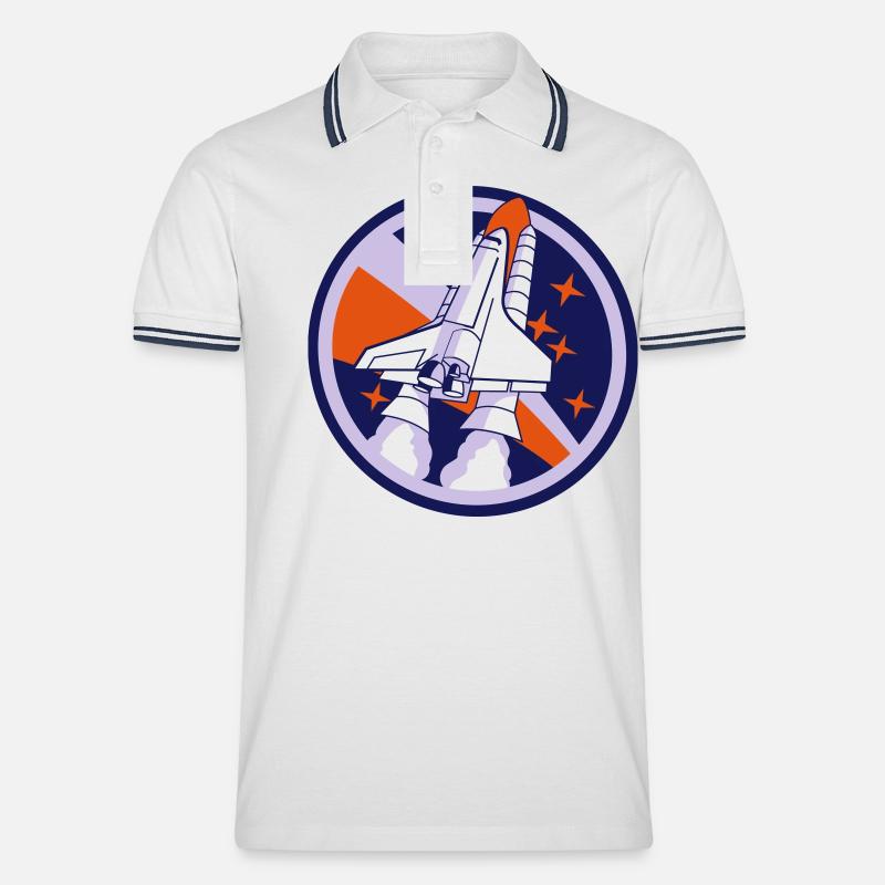 lancement de la navette spatiale - Polo tipped Homme - blanc/marine