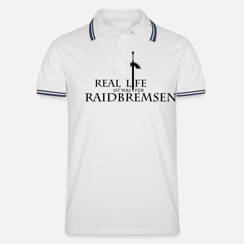 raidbremsen - Männer Tipped Poloshirt - Weiß/Navy