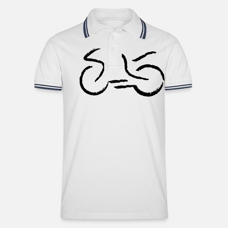 Motorrad 5 Strich - Männer Tipped Poloshirt - Weiß/Navy