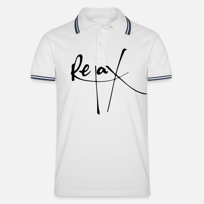 Relax - Männer Tipped Poloshirt - Weiß/Navy