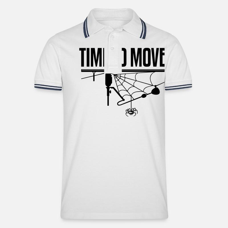 TIME TO MOVE - Männer Tipped Poloshirt - Weiß/Navy
