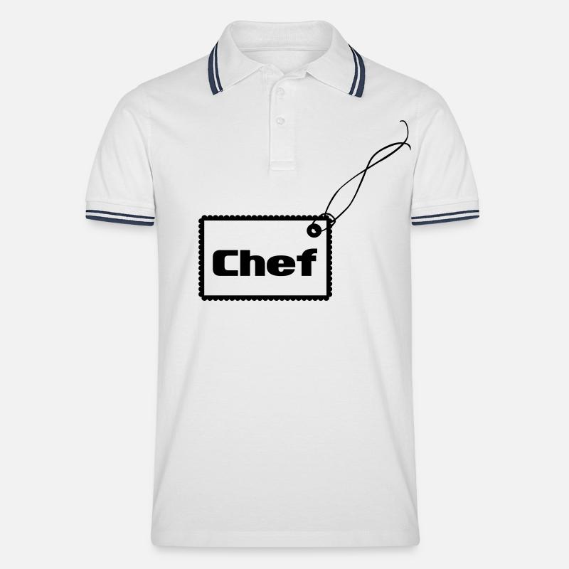 Chef Anhänger - Männer Tipped Poloshirt - Weiß/Navy