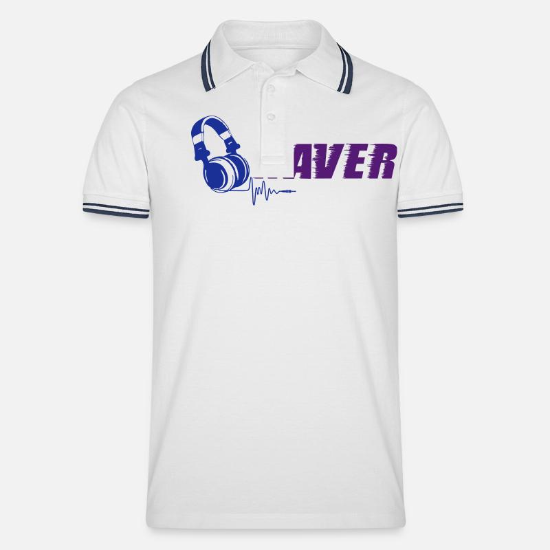 Raver - Männer Tipped Poloshirt - Weiß/Navy