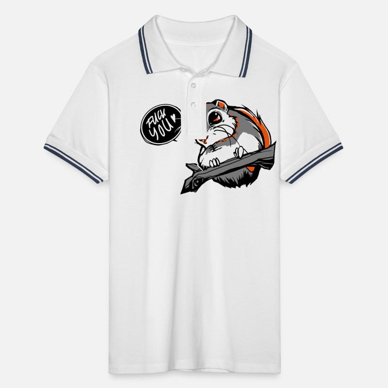 Unfriendly Japanese Squirrel Men's Tipped Polo Shirt