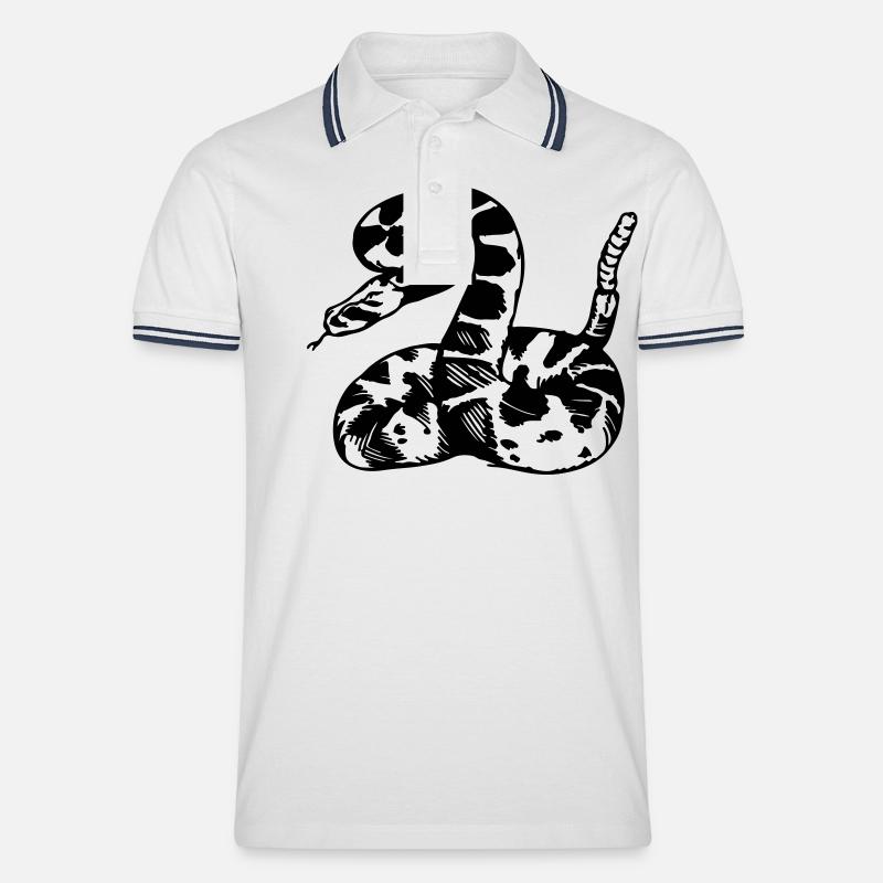 rattlesnake - Polo tipped Homme - blanc/marine