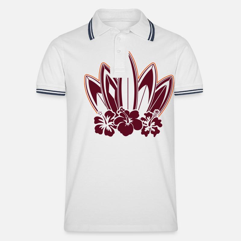 Surfboards - Männer Tipped Poloshirt - Weiß/Navy