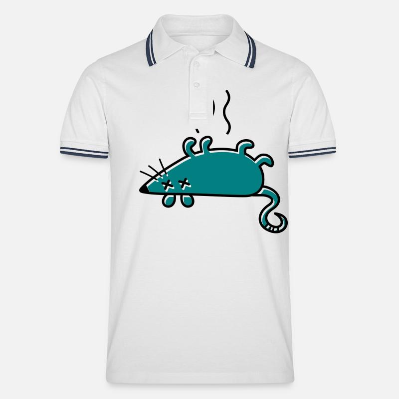 A dead mouse - Men's Tipped Polo Shirt - white/navy