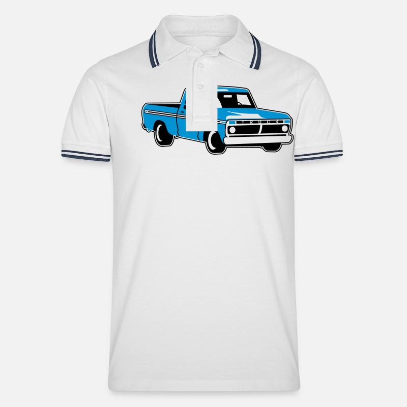 klassicher Pickup - Männer Tipped Poloshirt - Weiß/Navy