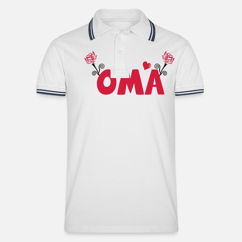 oma - Männer Tipped Poloshirt - Weiß/Navy