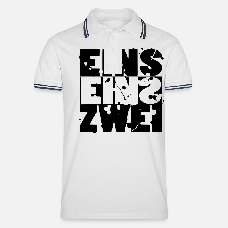 Eins Eins Zwei - 112 - Männer Tipped Poloshirt - Weiß/Navy