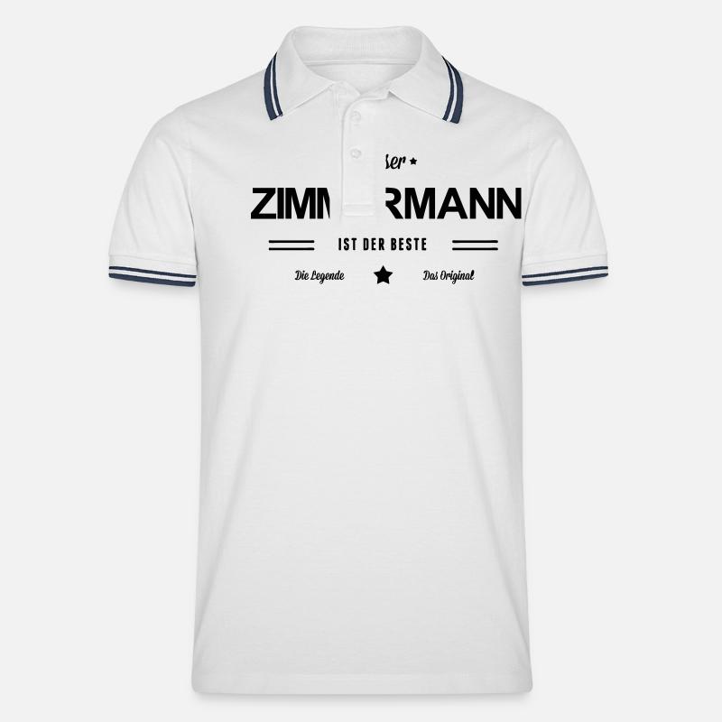 Bester Zimmermann - Männer Tipped Poloshirt - Weiß/Navy