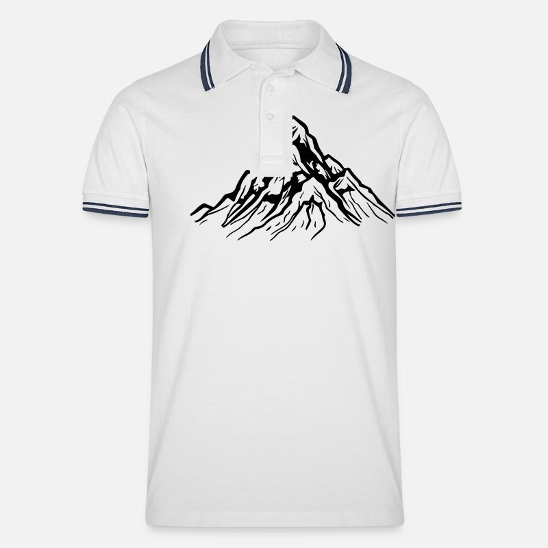 berg - Männer Tipped Poloshirt - Weiß/Navy