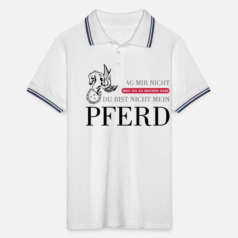 Das "Nicht Mein Pferd" Statement Männer Tipped Poloshirt